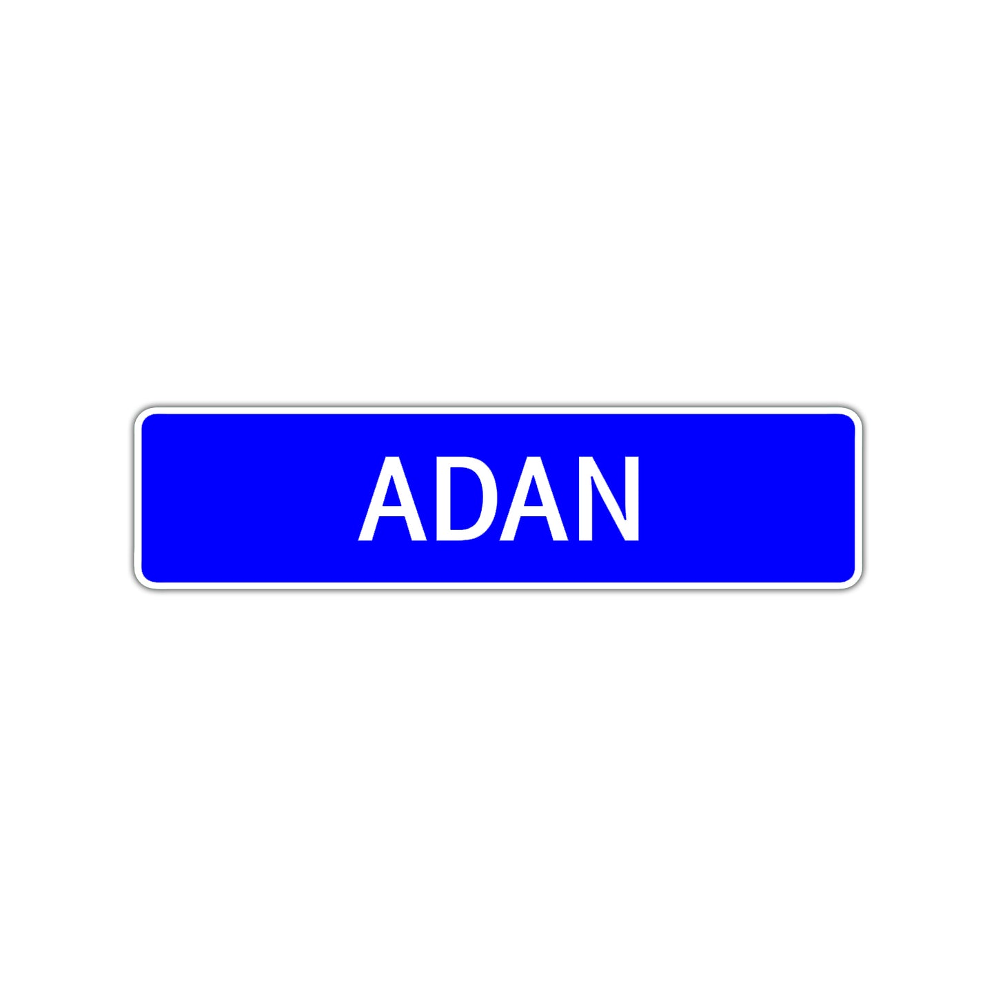 Adan Street Sign Children Name Room Plate