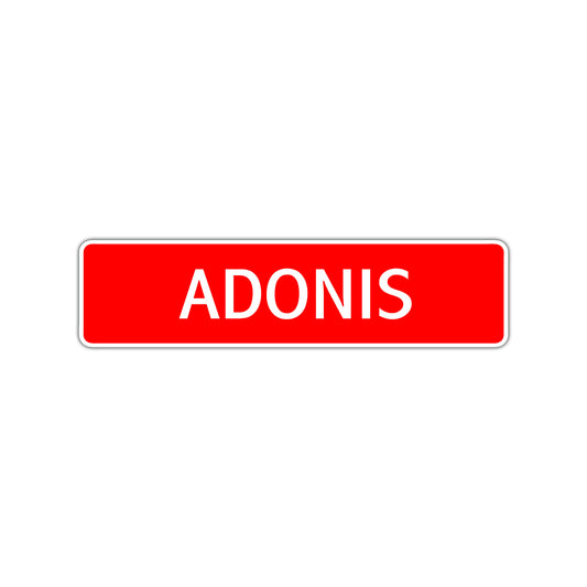 Adonis Street Sign Children Name Room Plate