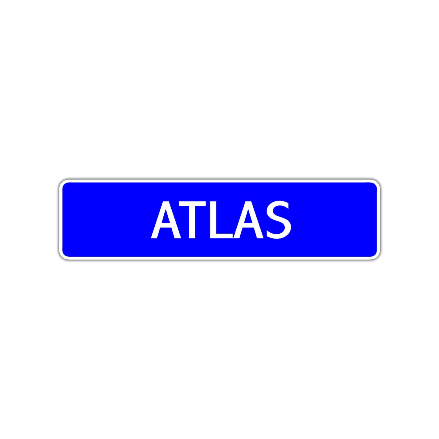 Atlas Street Sign Children Name Room Plate