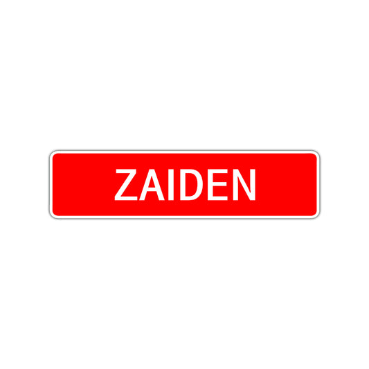 Zaiden Street Sign Children Name Room Plate