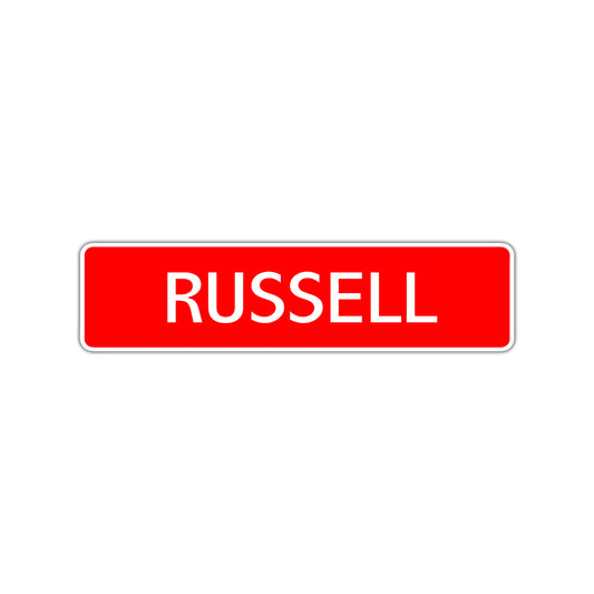 Russell Street Sign Children Name Room Plate