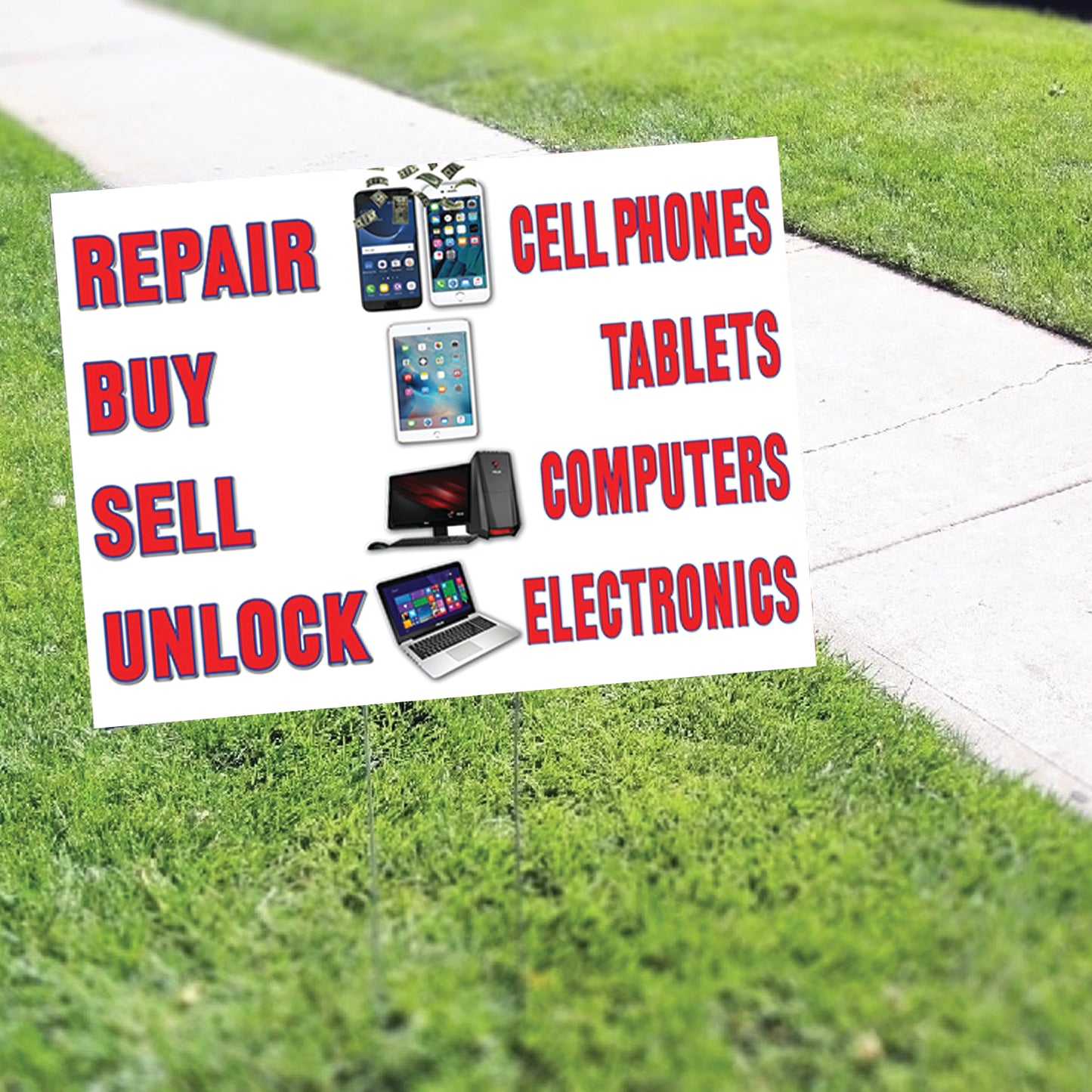 Repair Cell Phones Buy And Sell Printed Coroplast Yard Sign