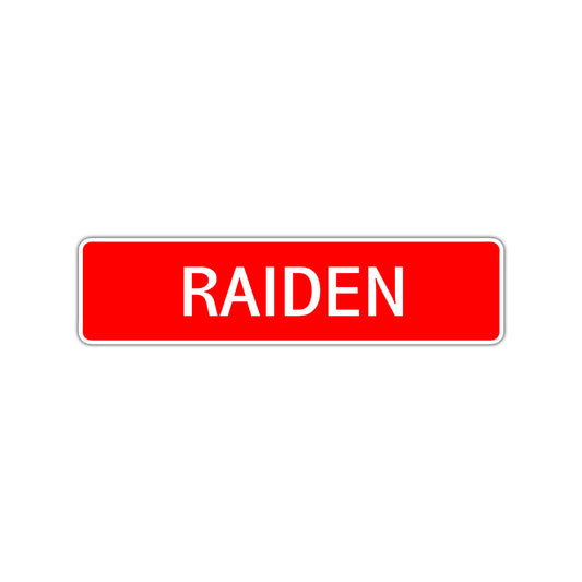 Raiden Street Sign Children Name Room Plate