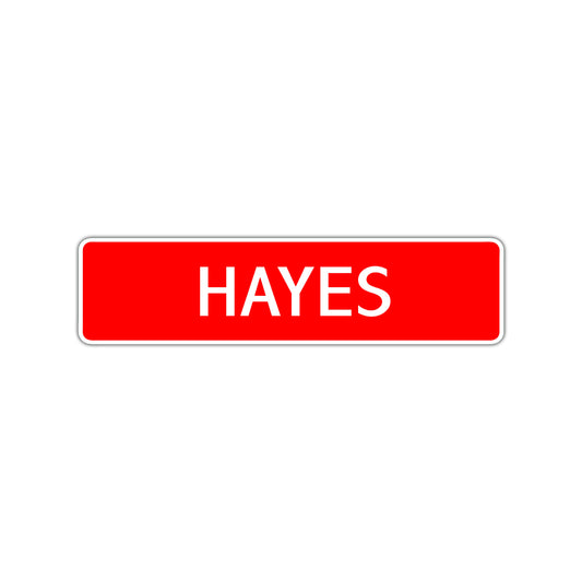 Hayes Street Sign Children Name Room Plate