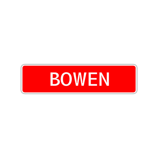 Bowen Street Sign Children Name Room Plate