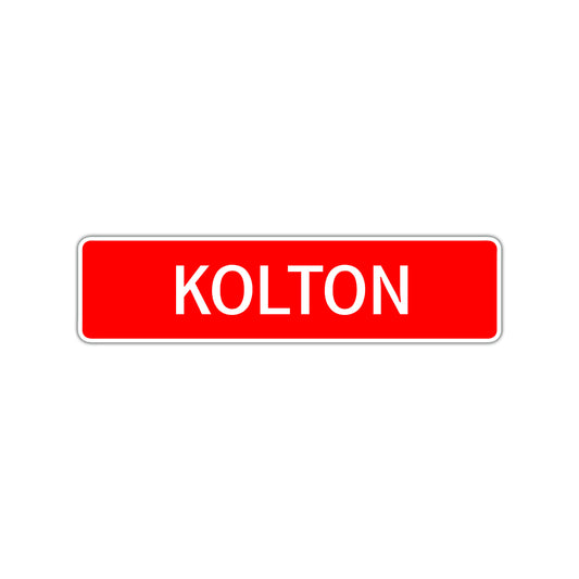 Kolton Street Sign Children Name Room Plate