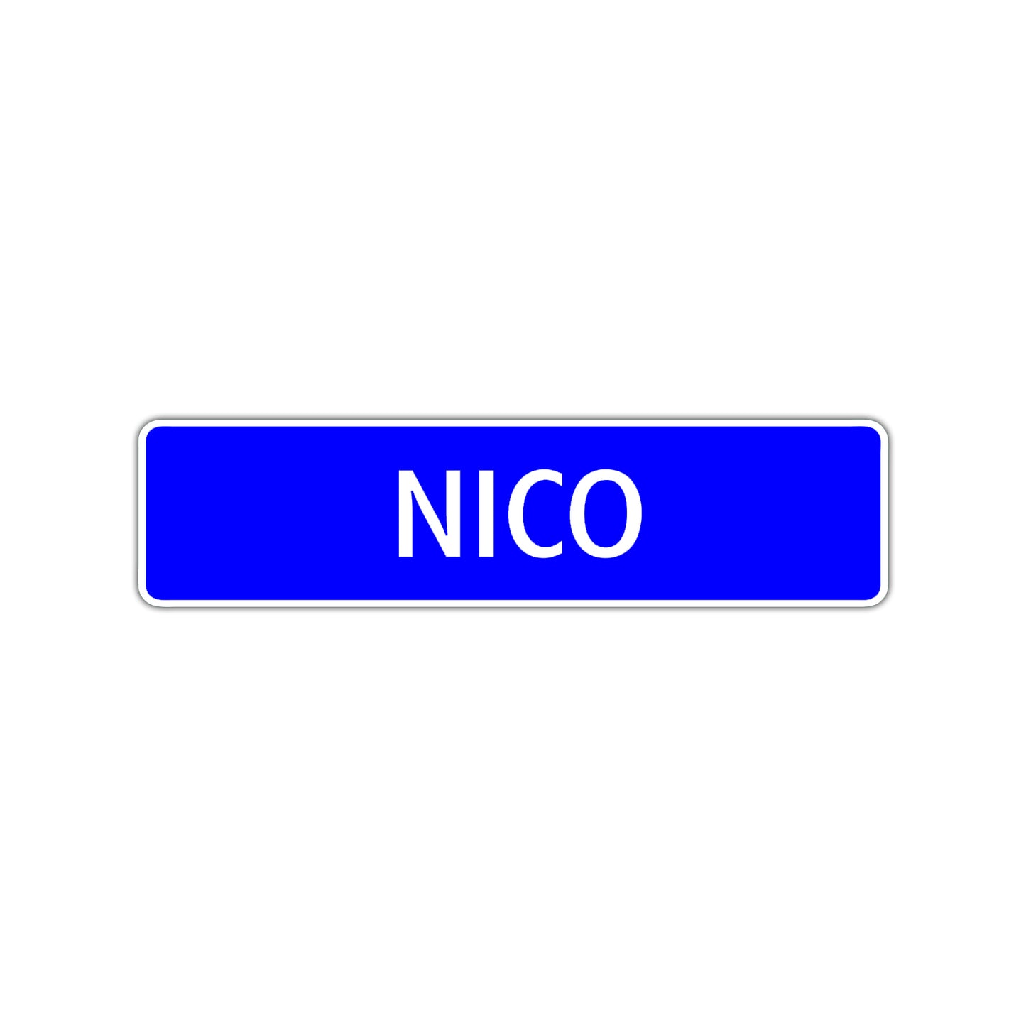 Nico Street Sign Children Name Room Plate