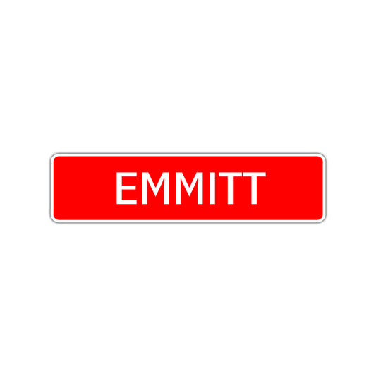 Emmitt Street Sign Children Name Room Plate