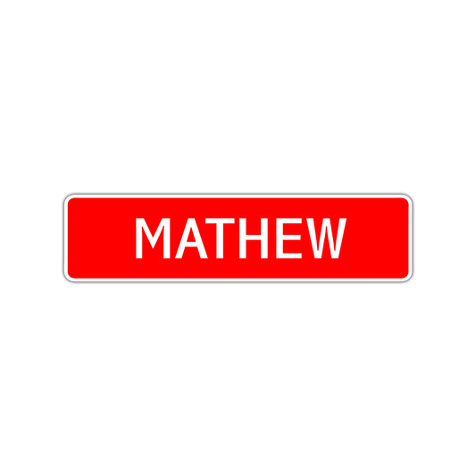 Mathew Street Sign Children Name Room Plate