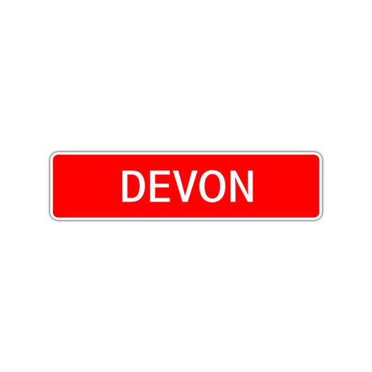 Devon Street Sign Children Name Room Plate