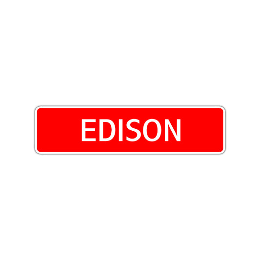 Edison Street Sign Children Name Room Plate