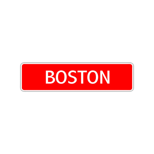 Boston Street Sign Children Name Room Plate