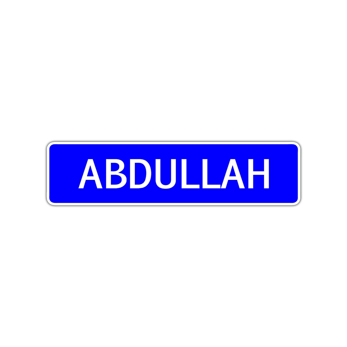 Abdullah Street Sign Children Name Room Plate