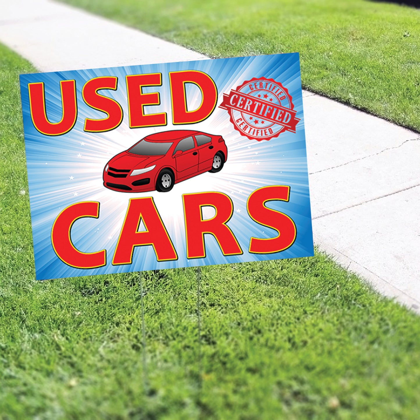 Used Cars Certified With Logo Coroplast Printed Yard Sign