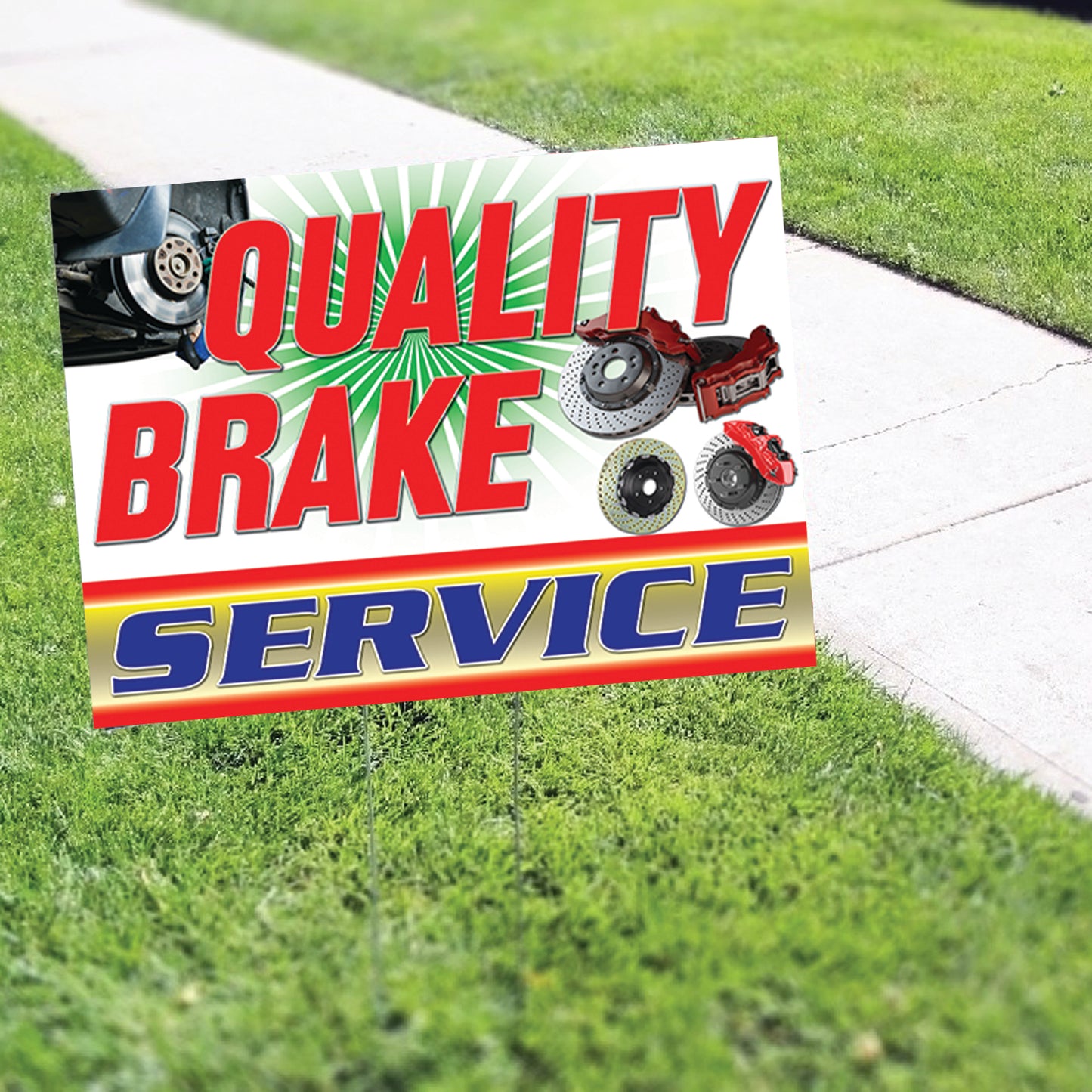Quality Brake Service Coroplast Printed Yard Sign