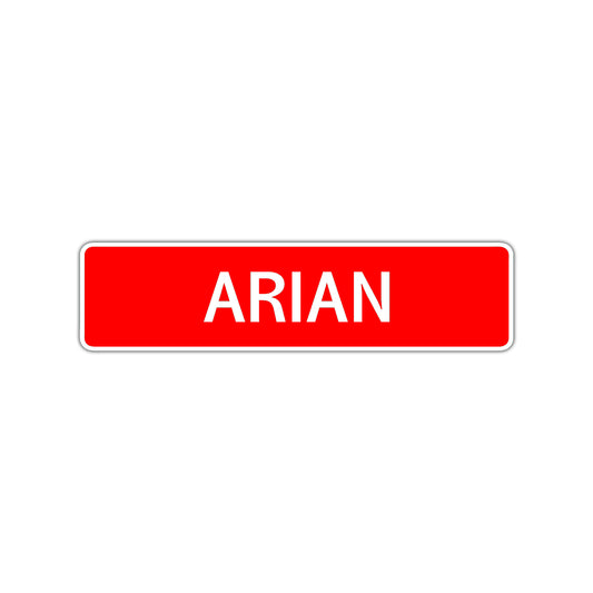 Arian Street Sign Children Name Room Plate