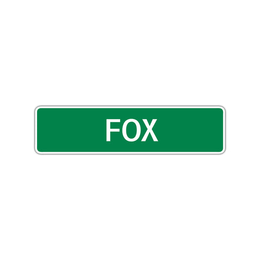 Fox Street Sign Children Name Room Plate