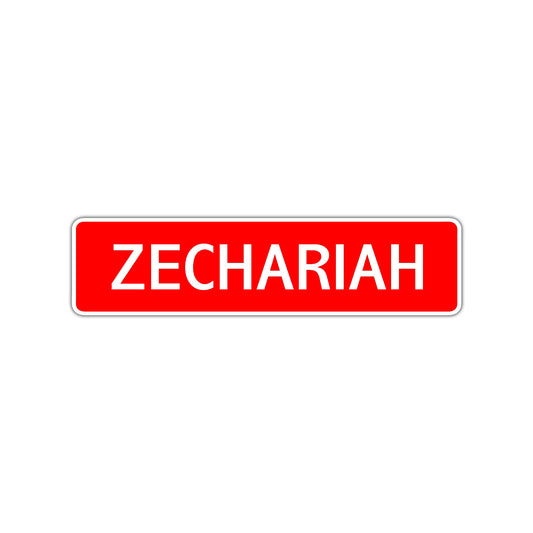 Zechariah Street Sign Children Name Room Plate