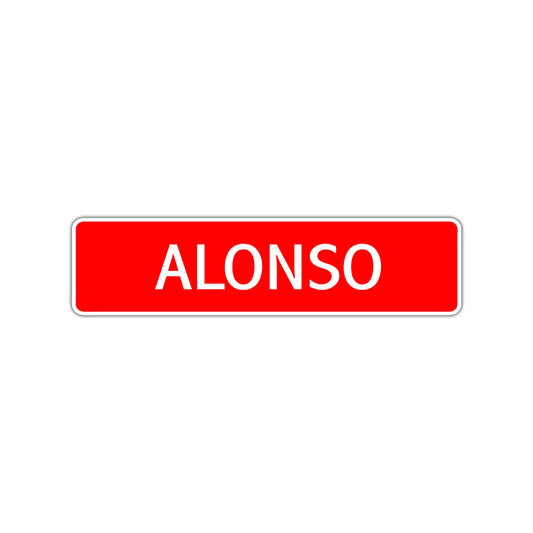 Alonso Street Sign Children Name Room Plate