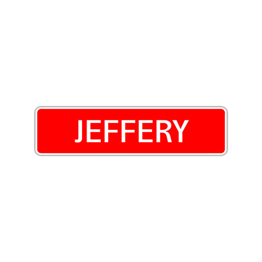 Jeffery Street Sign Children Name Room Plate