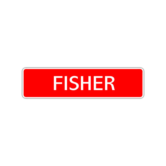 Fisher Street Sign Children Name Room Plate