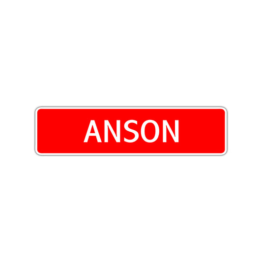 Anson Street Sign Children Name Room Plate