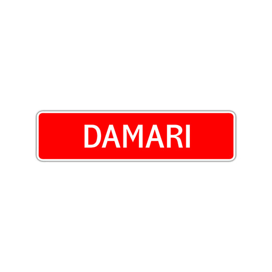 Damari Street Sign Children Name Room Plate