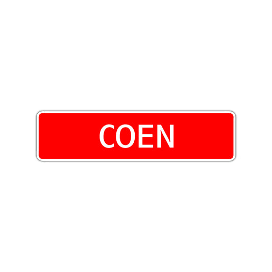 Coen Street Sign Children Name Room Plate