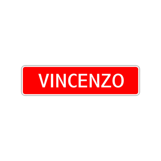 Vincenzo Street Sign Children Name Room Plate