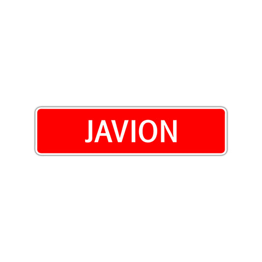 Javion Street Sign Children Name Room Plate