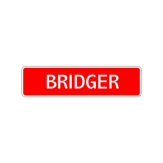 Bridger Street Sign Children Name Room Plate