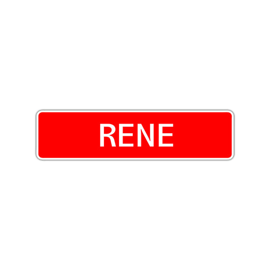 Rene Street Sign Children Name Room Plate