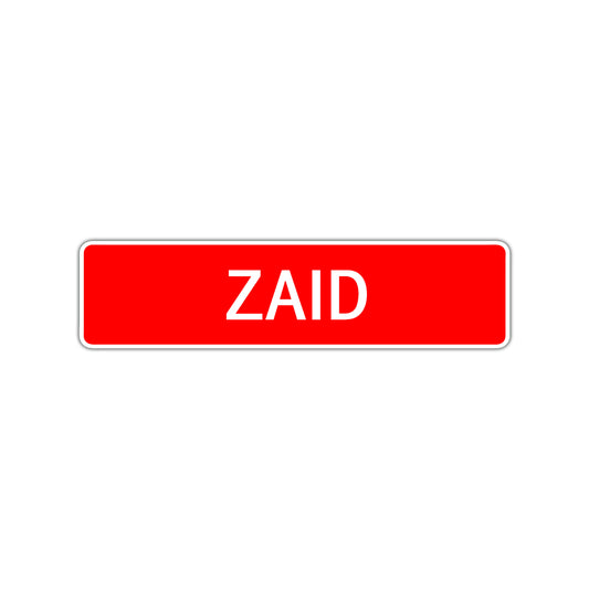 Zaid Street Sign Children Name Room Plate
