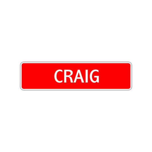 Craig Street Sign Children Name Room Plate