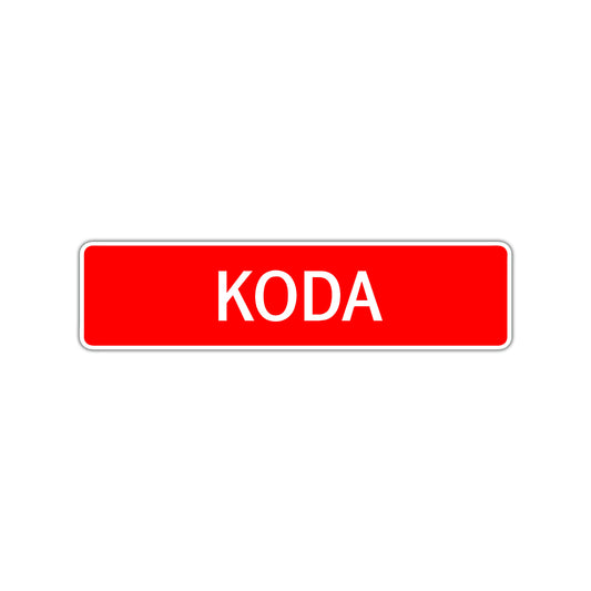 Koda Street Sign Children Name Room Plate