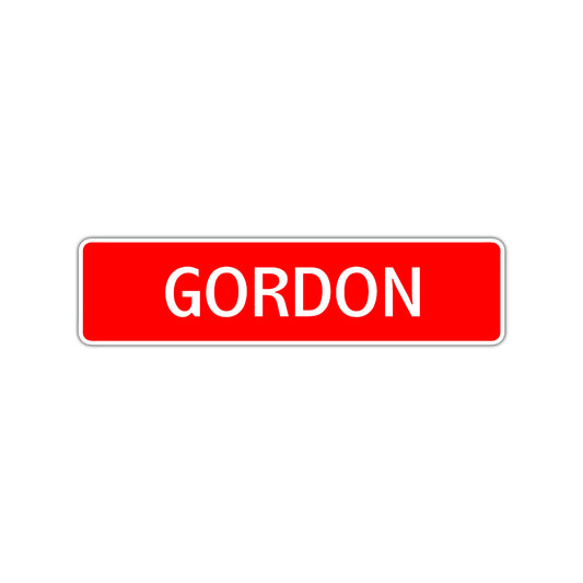 Gordon Street Sign Children Name Room Plate