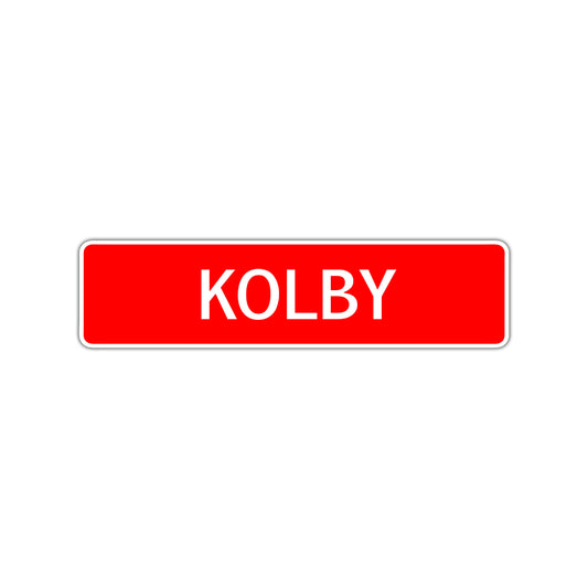 Kolby Street Sign Children Name Room Plate