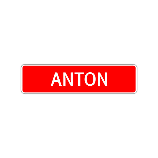 Anton Street Sign Children Name Room Plate