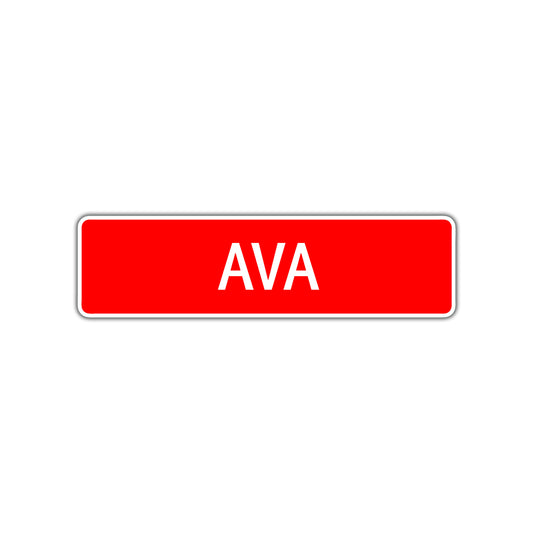 Ava Street Sign Children Name Room Plate