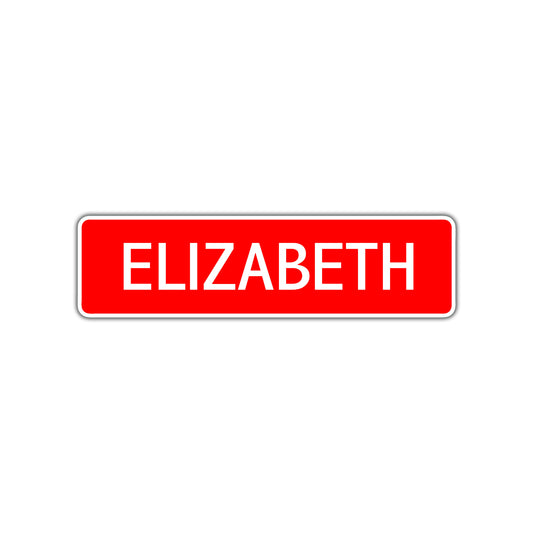 Elizabeth Street Sign Children Name Room Plate