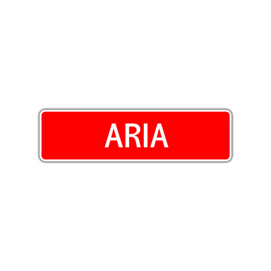 Aria Street Sign Children Name Room Plate