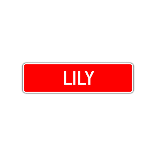 Lily Street Sign Children Name Room Plate