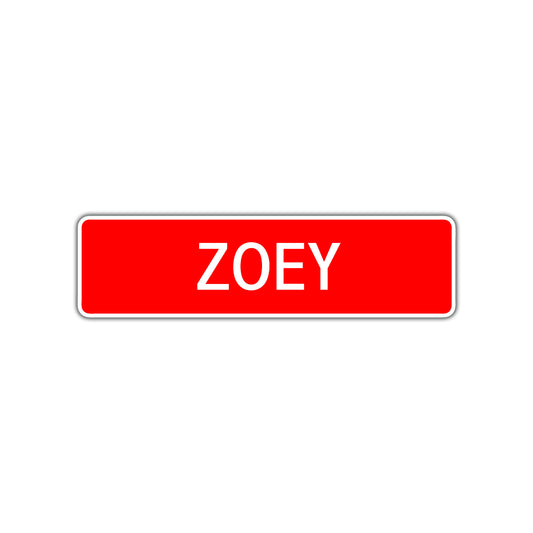 Zoey Street Sign Children Name Room Plate