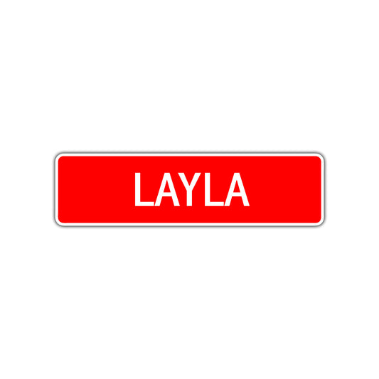 Layla Street Sign Children Name Room Plate
