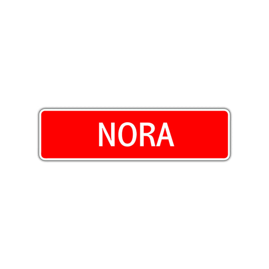 Nora Street Sign Children Name Room Plate
