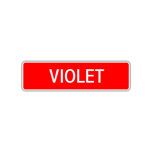 Violet Street Sign Children Name Room Plate