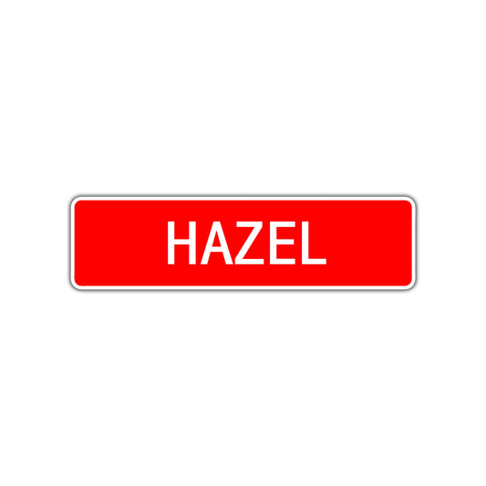 Hazel Street Sign Children Name Room Plate