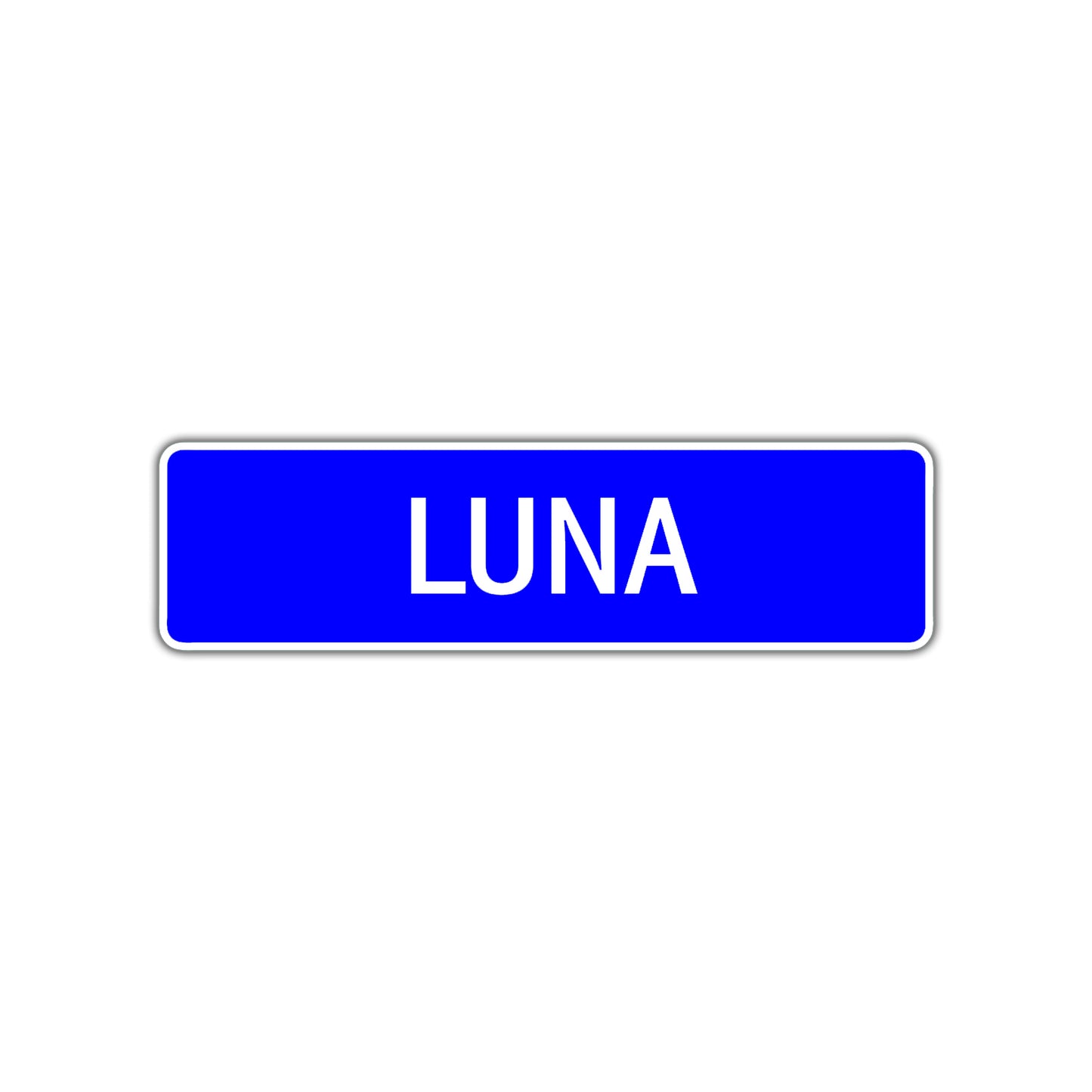 Luna Street Sign Children Name Room Plate