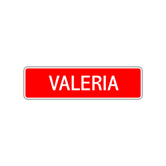 Valeria Street Sign Children Name Room Plate
