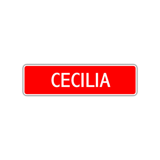 Cecilia Street Sign Children Name Room Plate